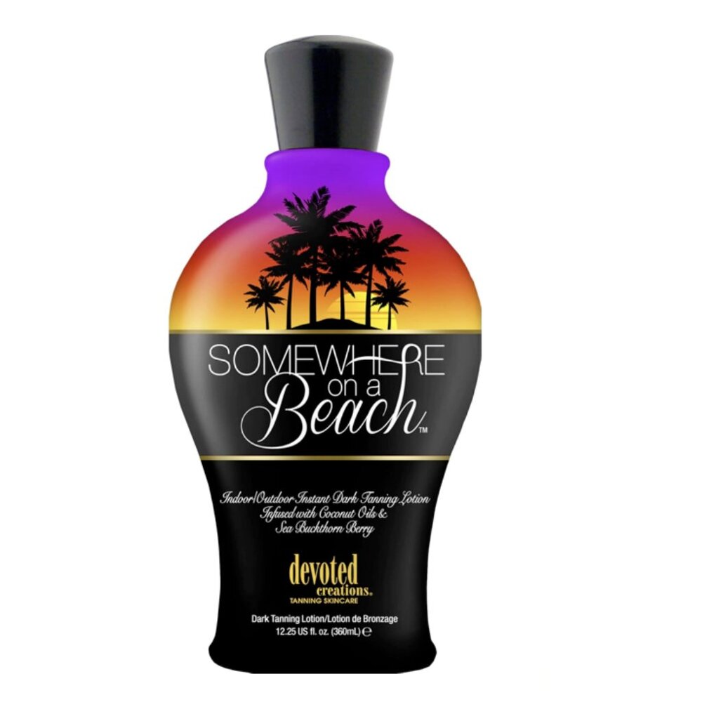 Somewhere on a Beach, Indoor Outdoor, Instant Dark Tanning Lotion 12.25 Ounce